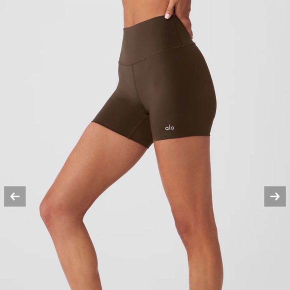 ALO Yoga High-Rise Dark Brown Bike Shorts